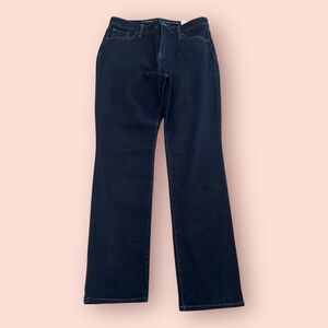 Chico's So Slimming Jeans Womens Size 10 Dark Wash Blue Girlfriend Strraight NWT